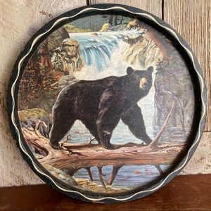 Vintage Bear Over Water Decorative Serving Tray